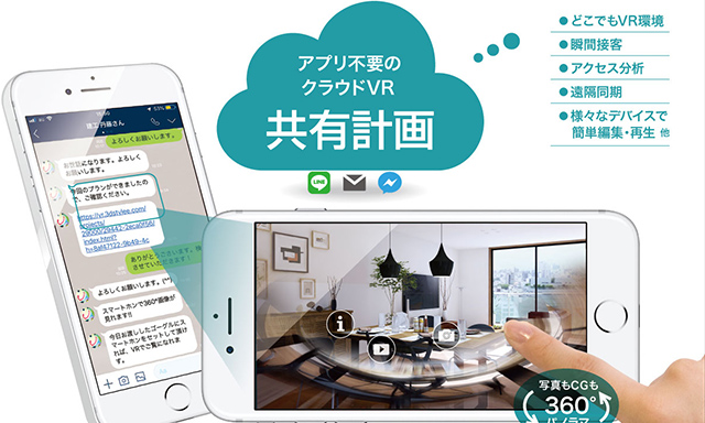 LINEで簡単、追客もできるパノラマVR〔共有計画〕